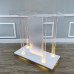 FixtureDisplays® Deluxe LED Lighted Church Pulpit, Acrylic & MDF Podium w/Casters, Floor Standing Lectern, Hotel Conference Debate Lectern, 39.4 inches width x 45.7 inches height x 17.7 inches depth 425